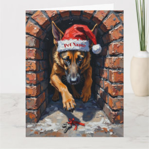Belgian Malinois Chimney Retrieval Mission Hat Card