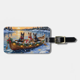 Belgian Malinois Christmas Boat Holiday Luggage Tag