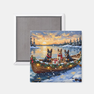 Belgian Malinois Christmas Boat Holiday Magnet