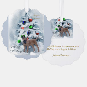 Belgian Malinois Christmas Gifts Tree Decoration Card