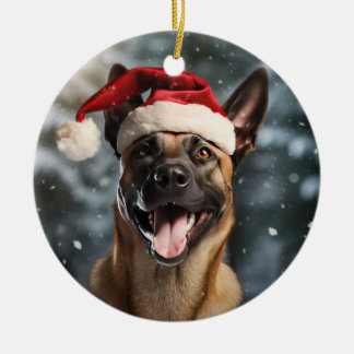 Belgian Malinois Christmas Keepsake Ceramic Tree Decoration