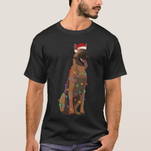 Belgian Malinois Christmas Lights Xmas Dog Lover T-Shirt