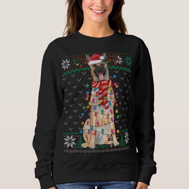 Belgian Malinois Christmas Ugly Sweater Funny Dog  (Front)