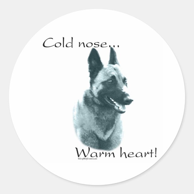Belgian Malinois Cold Nose Warm Heart - Sticker (Front)