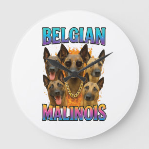 Belgian Malinois Copy Large Clock
