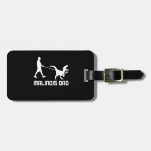 Belgian Malinois Dad Dinosaur Funny Gift To Husban Luggage Tag