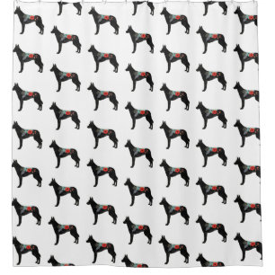 Belgian Malinois Dog Breed Bohemian Floral Saddle Shower Curtain