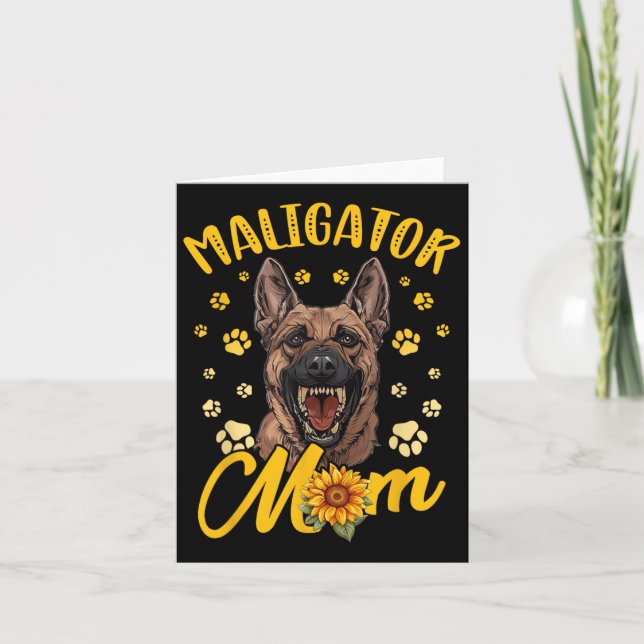 Belgian Malinois Dog Breed Maligator Mama  Card (Front)