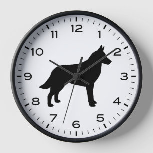 Belgian Malinois Dog Breed Silhouette Clock