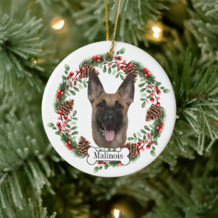Belgian Malinois dog Ceramic Tree Decoration