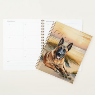 Belgian Malinois Dog Coastal Beach Cove Planner
