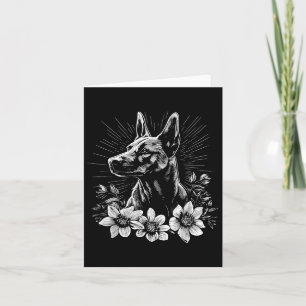 Belgian Malinois Dog Lover Retro Style Tattoo _1 Card