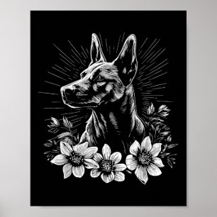 Belgian Malinois Dog Lover Retro Style Tattoo _1 Poster