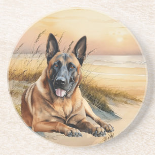 Belgian Malinois Dog Lover Sandy Beach Coaster
