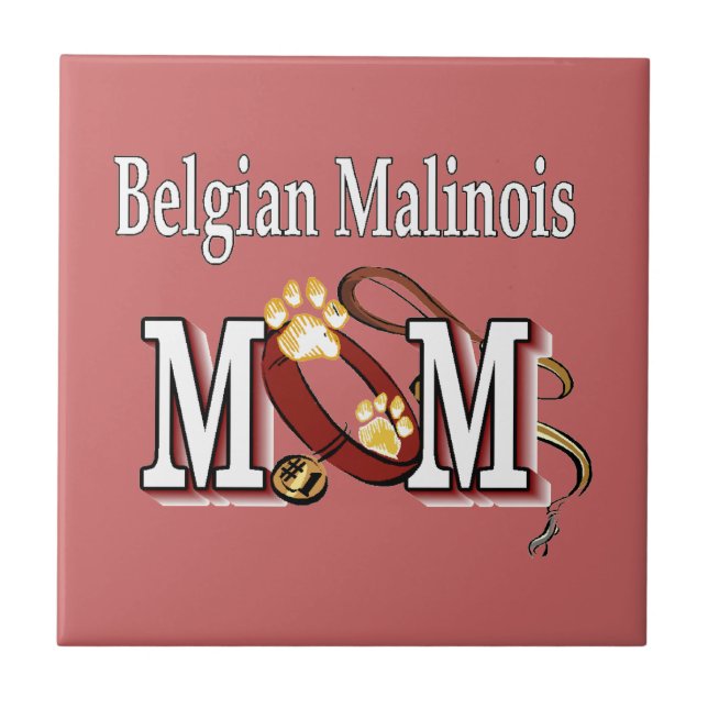 Belgian Malinois Dog MOM Tile (Front)