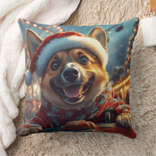 Belgian Malinois Dog Roller Coaster Christmas  Cushion