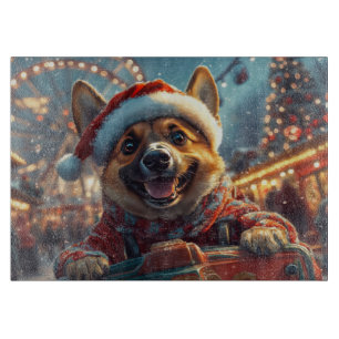 Belgian Malinois Dog Roller Coaster Christmas  Cutting Board