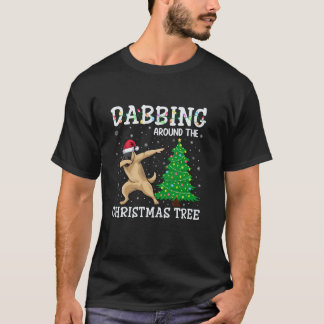 Belgian Malinois Dog Santa Hat Dabbing Around the T-Shirt