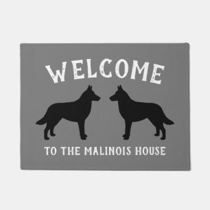 Belgian Malinois Dog Silhouettes Custom Doormat