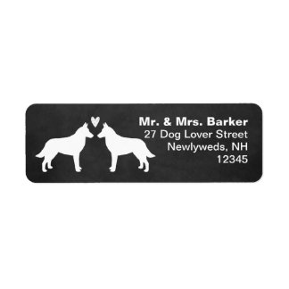 Belgian Malinois Dog Silhouettes with Heart