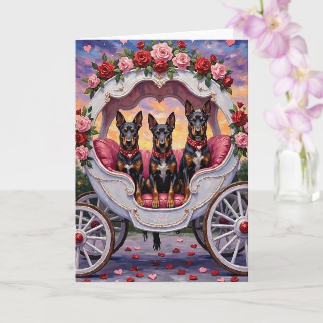 Belgian Malinois Dog Valentine's Day Card (Orchid)