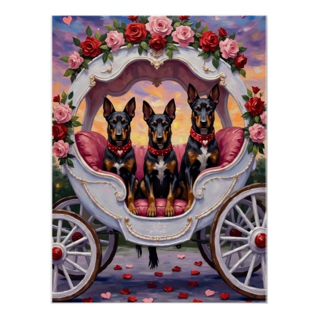 Belgian Malinois Dog Valentine's Day Poster (Front)
