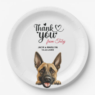 Belgian Malinois Dog Wedding Cocktail Paper Plate