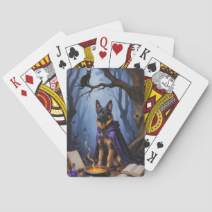 Belgian Malinois Dog Whimsical Halloween Painting Playing Cards