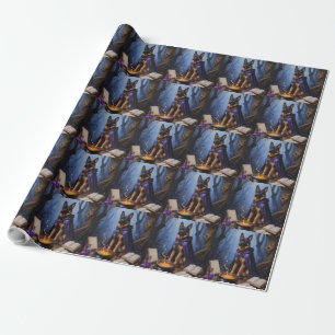 Belgian Malinois Dog Whimsical Halloween Painting Wrapping Paper