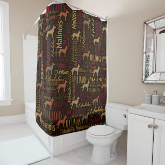 Belgian Malinois Dog Word Art pattern Shower Curtain