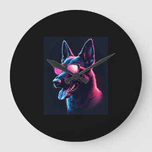 Belgian Malinois Dogs Belgian Malinoiss T-Shirt Large Clock