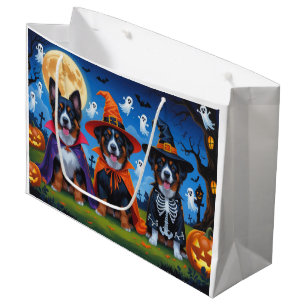 Belgian Malinois Dogs Pumpkin Halloween Funny Large Gift Bag