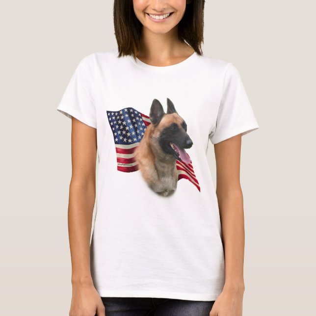 Belgian Malinois Flag T-Shirt (Front)