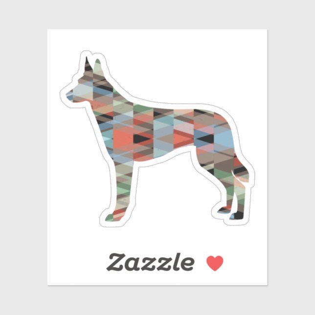 Belgian Malinois Geometric Pattern Silhouette Pla (Sheet)