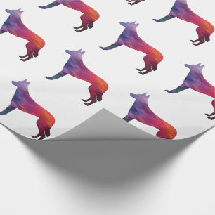 Belgian Malinois Geometric Pattern Silhouette Pur Wrapping Paper