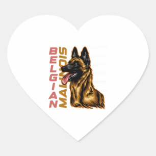 Belgian Malinois   Heart Sticker