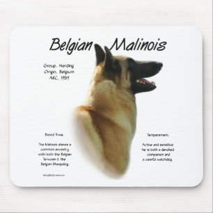 Belgian Malinois History Design Mouse Pad
