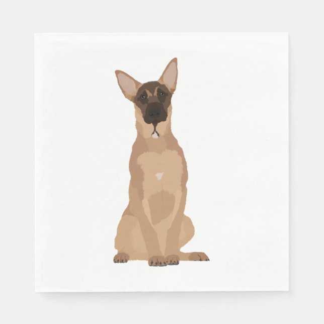 Belgian Malinois Illustration!   Napkin (Front)