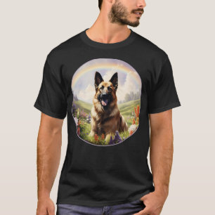 Belgian Malinois Memorial Rainbow Bridge Colourful T-Shirt