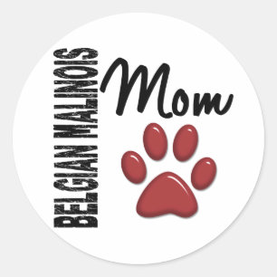 Belgian Malinois Mum 2 Classic Round Sticker