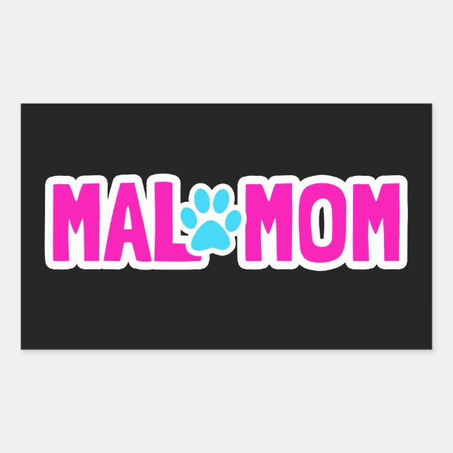 Belgian Malinois Mum Paw Summer Beach Gift Rectangular Sticker (Front)