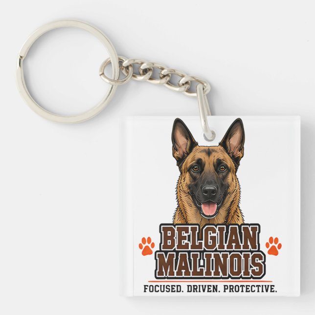 🐾 Belgian Malinois Owner Family Pride 🐾 Key Ring (Front)
