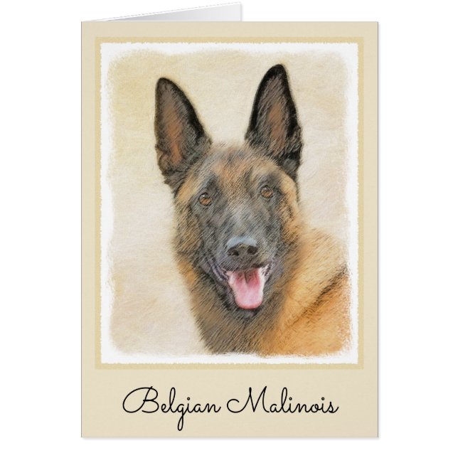 Belgian Malinois Painting - Cute Original Dog Art (Front)