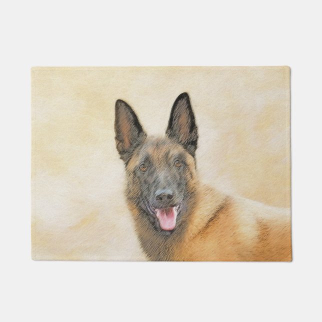 Belgian Malinois Painting - Cute Original Dog Art Doormat (Front)