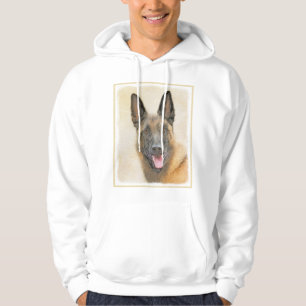 Belgian Malinois Painting - Cute Original Dog Art Hoodie