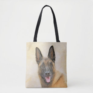 Belgian Malinois Painting - Cute Original Dog Art Tote Bag