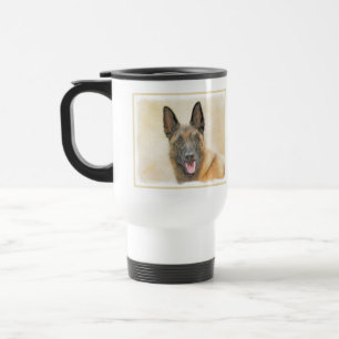 Belgian Malinois Painting - Cute Original Dog Art Travel Mug