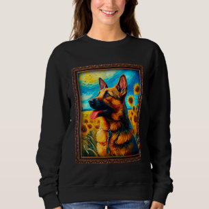 Belgian Malinois Painting Sunflower Flower Mom Wom Sweatshirt