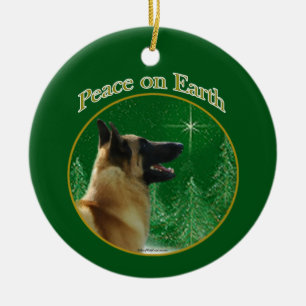 Belgian Malinois Peace Ceramic Tree Decoration