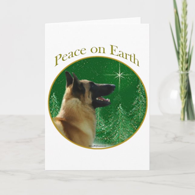Belgian Malinois Peace Holiday Card (Front)